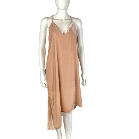 BCBGMaxAzria Pink NWT Maxi Dress Velvet Silk Boho V-neck Balletcore - Picture 2 of 10